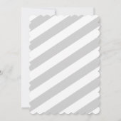 Mint Grey White Stripes Baby shower Kaart (Achterkant)