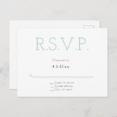 Mint grijs typografie bruiloft rsvp briefkaarten (Voorkant / Achterkant)