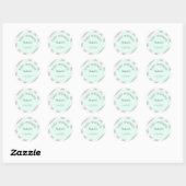 Mint grijs wit strepen Baby showers Sticker (Vel)