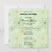 Mint Groen Bloemen Abstract Bruids Kaart (Voorkant)