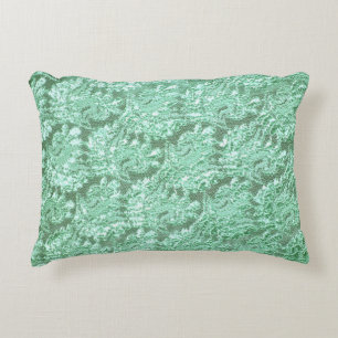 Mint groen bloemenkant look patroon accent kussen