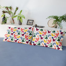 Mint Groen Blush Roze Blauwe Harten Art Patroon