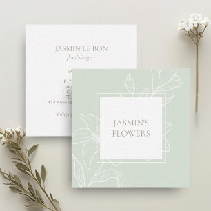 Mint Groen Chic Floral Label