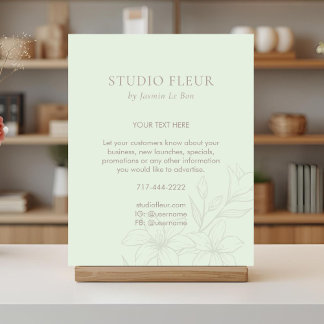 Mint Groen | Chic Floral Tekst Promotioneel Poster