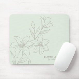 Mint Groen Chic Minimal Floral Muismat