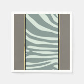 Mint-groen, crème en zwarte zebraafdrukken servet (Voorkant)