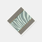 Mint-groen, crème en zwarte zebraafdrukken servet (Hoek)