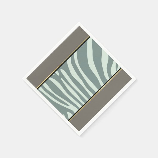 Mint-groen, crème en zwarte zebraafdrukken servet (Hoek)