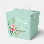  Mint Groen Dank u Roze Rozenbloemen Bedankdoosjes (Achterkant)