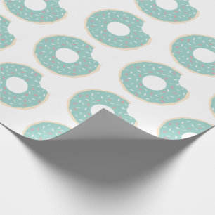 Mint Groen Donut Patroon Wrapping Papier