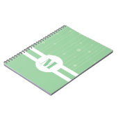 Mint-groen, ecofriendly monogram pastel modern notitieboek (Linkerzijde)