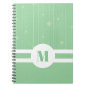 Mint-groen, ecofriendly monogram pastel modern notitieboek (Voorkant)