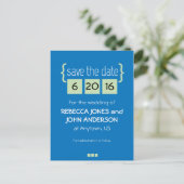 Mint groen en blauw Save the Date briefkaart (Staand voorkant)
