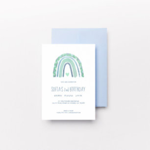 Mint-groen en blauwe toon-boho-regenboog kaart