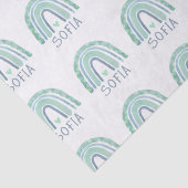 Mint-groen en blauwe toon-boho-regenboog tissuepapier (Detail)