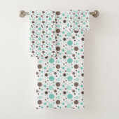 MINT GROEN EN BROWN CIRCLS BAD HANDDOEK (Insitu)