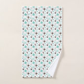 MINT GROEN EN BROWN CIRCLS BAD HANDDOEK (Handdoek)
