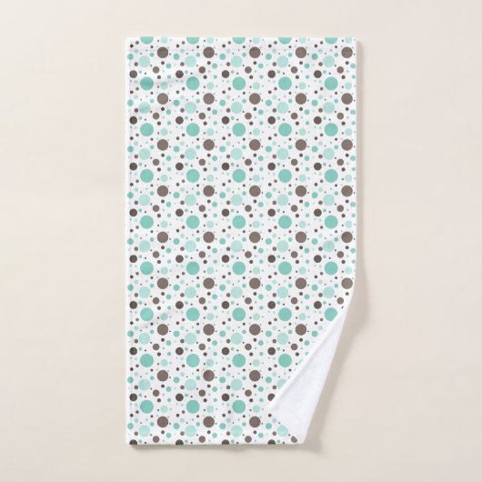 MINT GROEN EN BROWN CIRCLS BAD HANDDOEK (Handdoek)