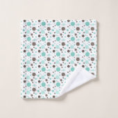 MINT GROEN EN BROWN CIRCLS BAD HANDDOEK (Wasdoekje)