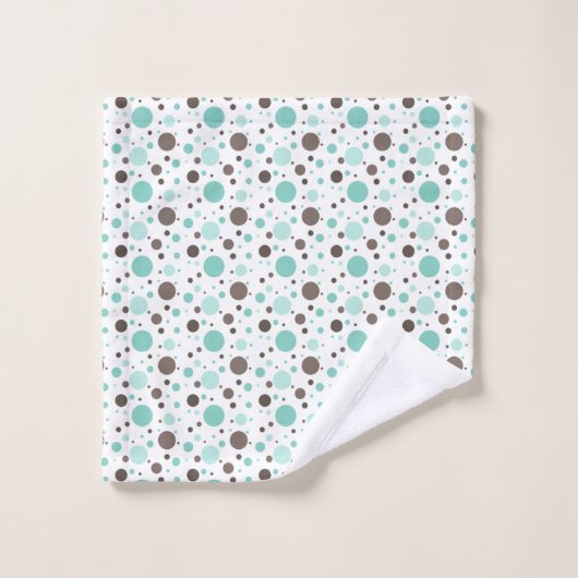 MINT GROEN EN BROWN CIRCLS BAD HANDDOEK (Wasdoekje)
