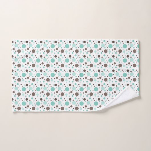 MINT GROEN EN BROWN CIRCLS BAD HANDDOEK (Handdoek)