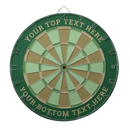 Mint Groen en Bruin Dartbord met aangepaste tekst (Voorkant)