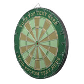 Mint Groen en Bruin Dartbord met aangepaste tekst (Voorkant Rechts)