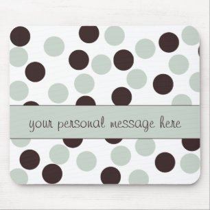 Mint Groen en Bruin Polka Dot Muismat