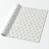 Mint Groen en Goud Carrousel Gift Cadeaupapier (Uitgerold)