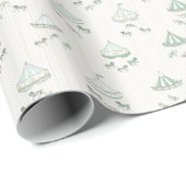 Mint Groen en Goud Carrousel Gift Cadeaupapier (Rol Hoek)
