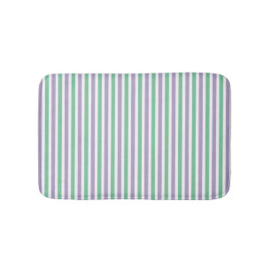 Mint groen en lavender strips modern badmat