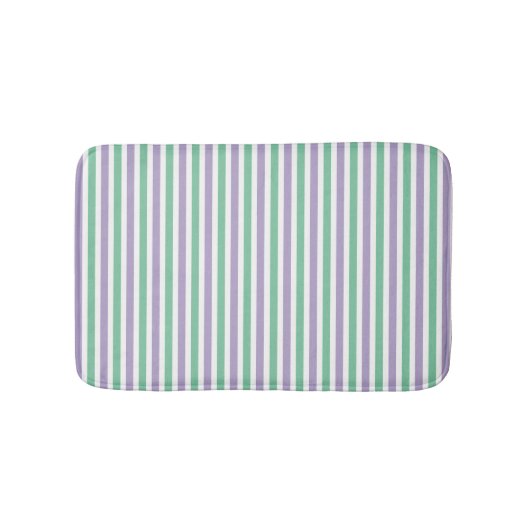 Mint groen en lavender strips modern badmat (Voorkant)