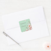 Mint-groen- en perforatorafdichtingen van Bouquet Vierkante Sticker (Envelop)