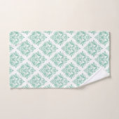 Mint-groen en wit  damaskpatroon bad handdoek (Handdoek)