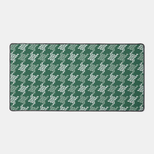 Mint groen en wit houndstooth patroon bureaumat
