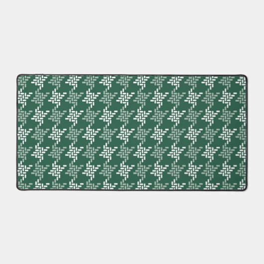 Mint groen en wit houndstooth patroon bureaumat (Voorkant)