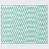 Mint-groen en wit Ikat Chevron patroon Cadeaupapier (Vlak)
