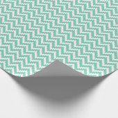 Mint-groen en wit Ikat Chevron patroon Cadeaupapier (Hoek)