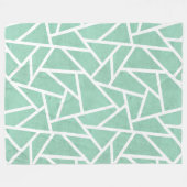 Mint groen en wit mozaïekpatroon fleece deken (Voorkant (Horizontaal))