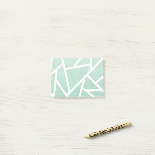 Mint groen en wit mozaïekpatroon post-it® notes (Op bureau)
