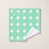 Mint groen en wit Stippen Moderne elegante Sjabloo Bad Handdoek (Wasdoekje)