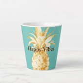 Mint Groen Geel Goud Ananas Latte Mok (Voorkant)