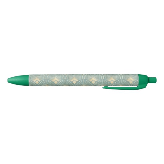 Mint groen, goud, Art Decopatroon, , retro,M Zwarte Inkt Pen (Bodem)