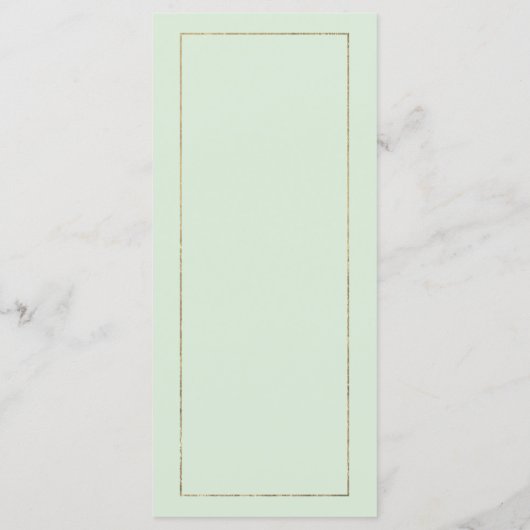 Mint groen goud kleurrijke kolibrie Bruiloft Menu (Achterkant)