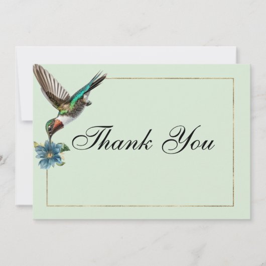 Mint groen goud kleurrijke kolibrie Dank u Kaart (Voorkant)