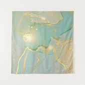 Mint groen goud marmer: getextureerd wandkleed (Voorkant (horizontaal))