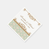 Mint Groen Goud Marokkaanse bruiloft Servet (Hoek)