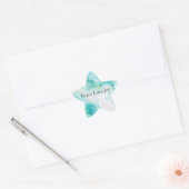 Mint Groen Goud Wit Marmer Ster Sticker (Envelop)