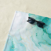 Mint Groen Goud Wit Marmer Strandlaken (In situ)