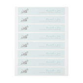 Mint Groen Grijs Bloemen Wraparound Label Adreslabel Wikkel (Vel)